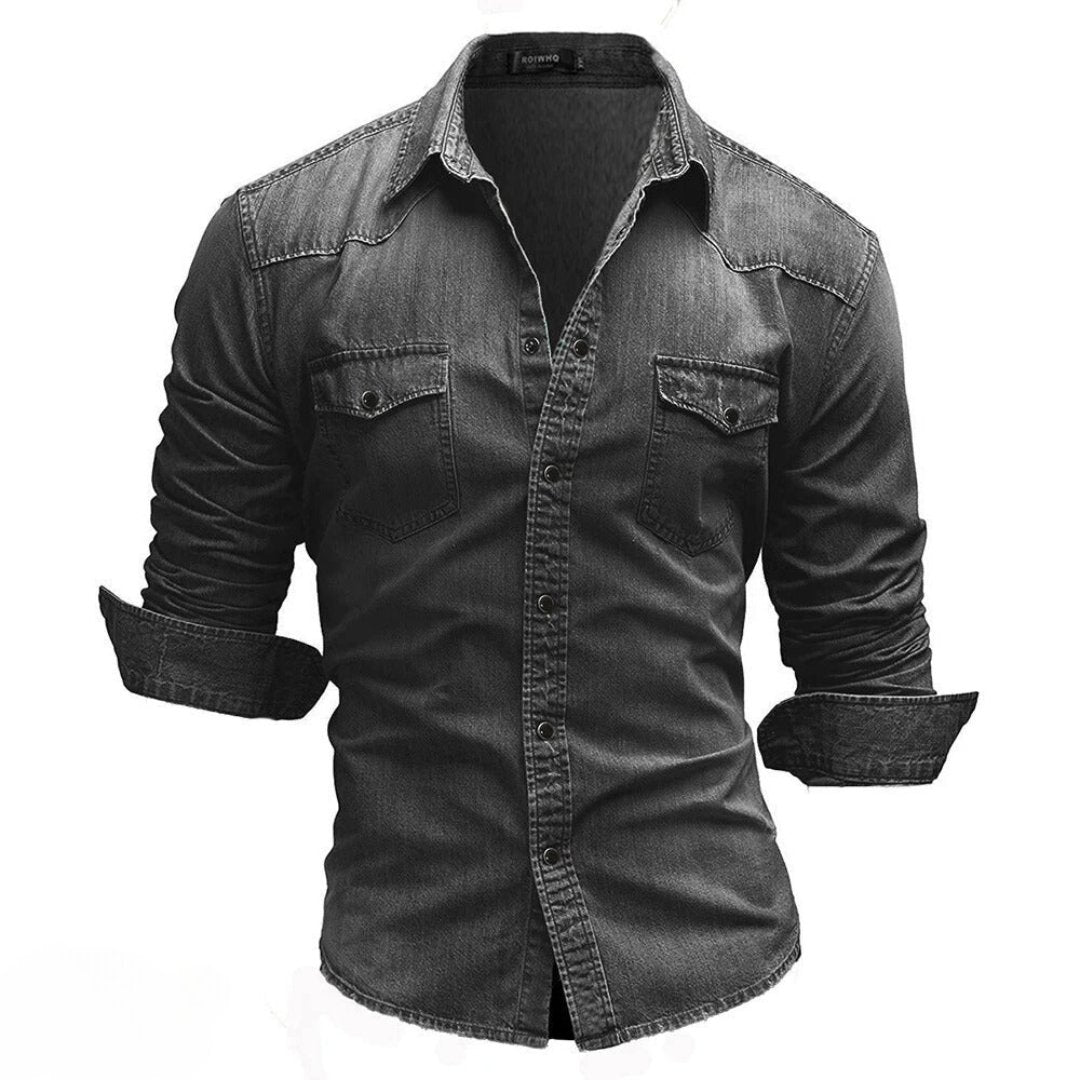 Herren Jeanshemd Mit Klassischem Design