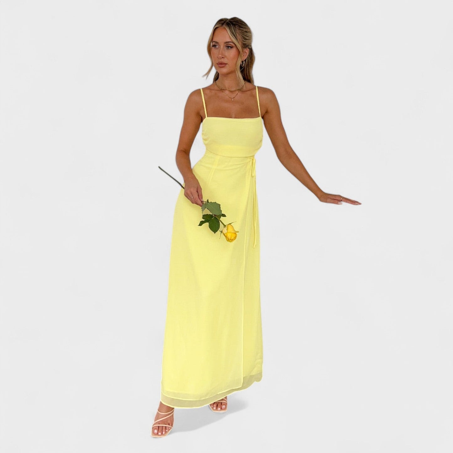 Elegantes gelbes Maxikleid für Damen
