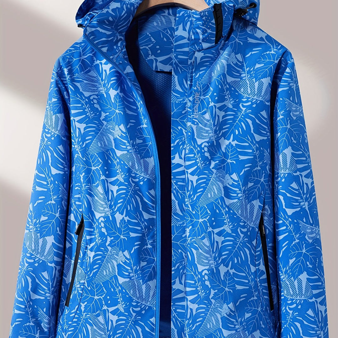 Camouflage Outdoorjacke mit abnehmbarer Kapuze für Damen