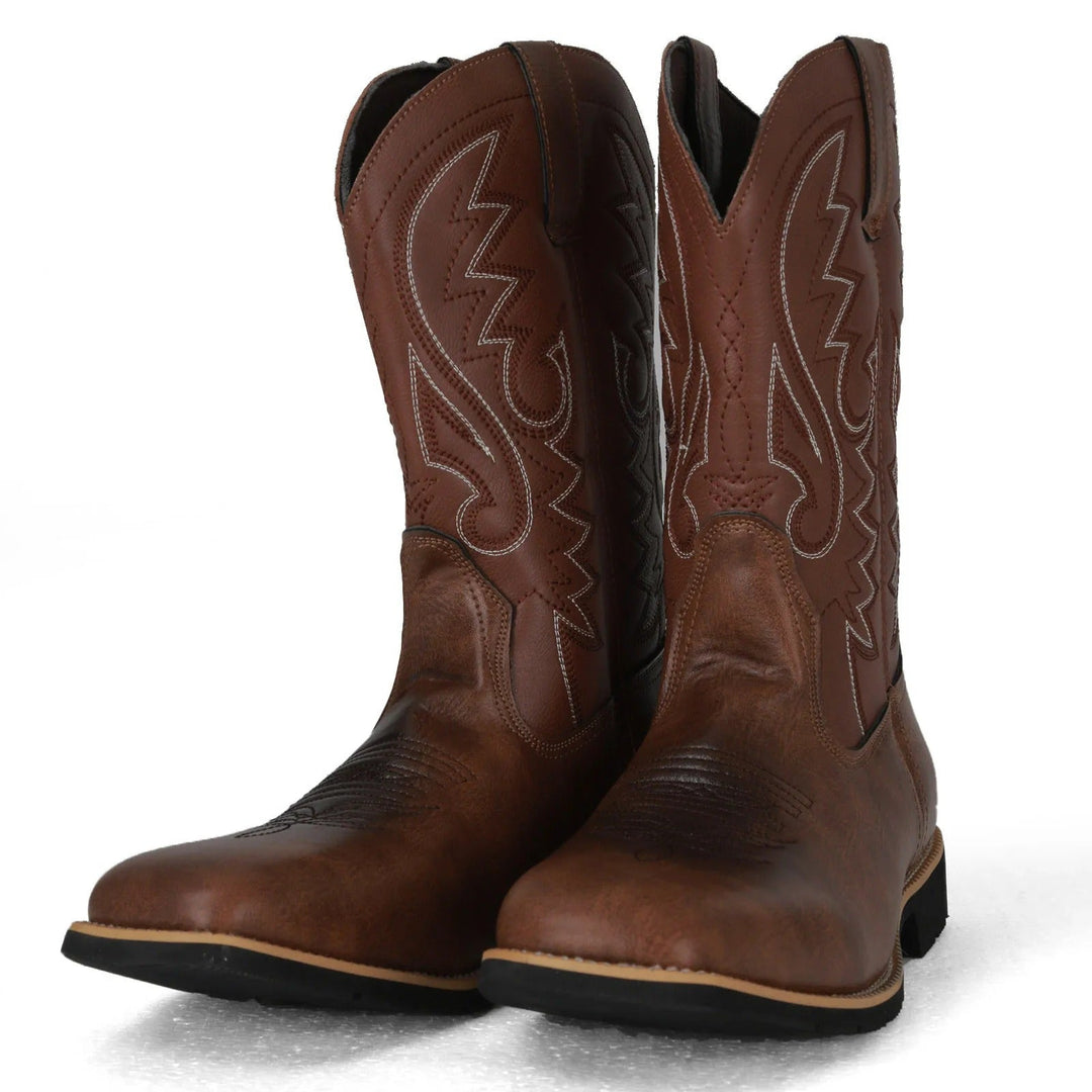Herren Cowboy Stiefel Mit Stickmuster Und Authentischem Design