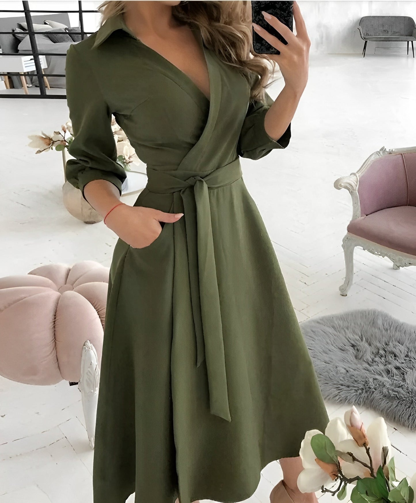 Elegantes Wickelkleid für Damen Partybekleidung