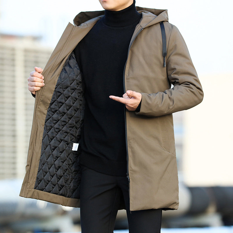 Herren Parka Wintermantel Mit Kapuze Und Warmer Fütterung