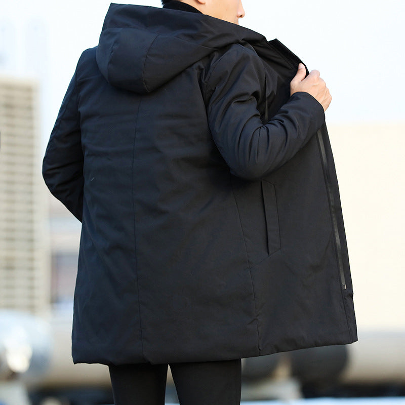 Herren Parka Wintermantel Mit Kapuze Und Warmer Fütterung