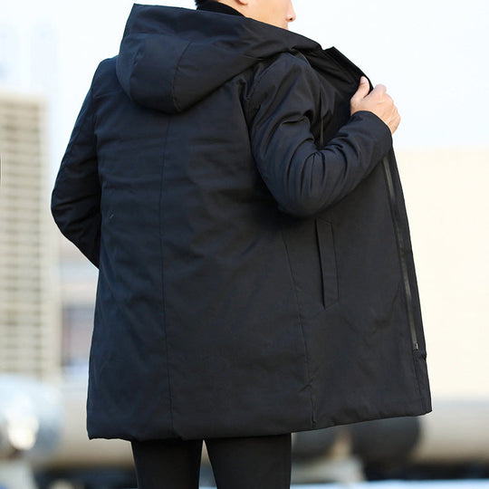 Herren Parka Wintermantel Mit Kapuze Und Warmer Fütterung