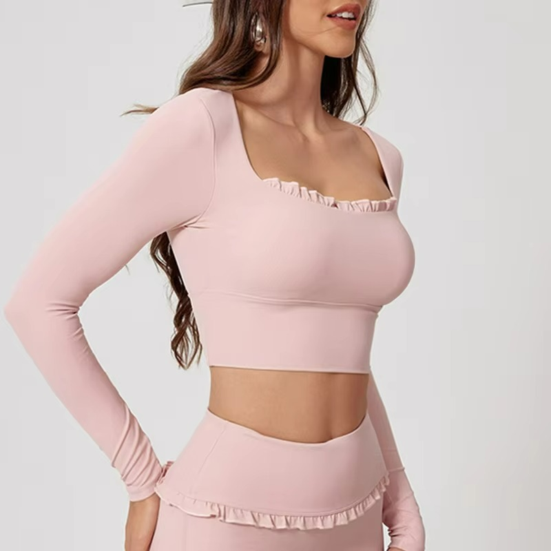 Damen Pilates Set Mit Rüschen-Details