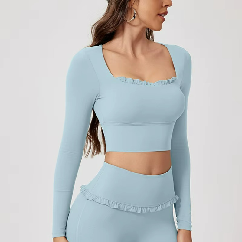 Damen Pilates Set Mit Rüschen-Details