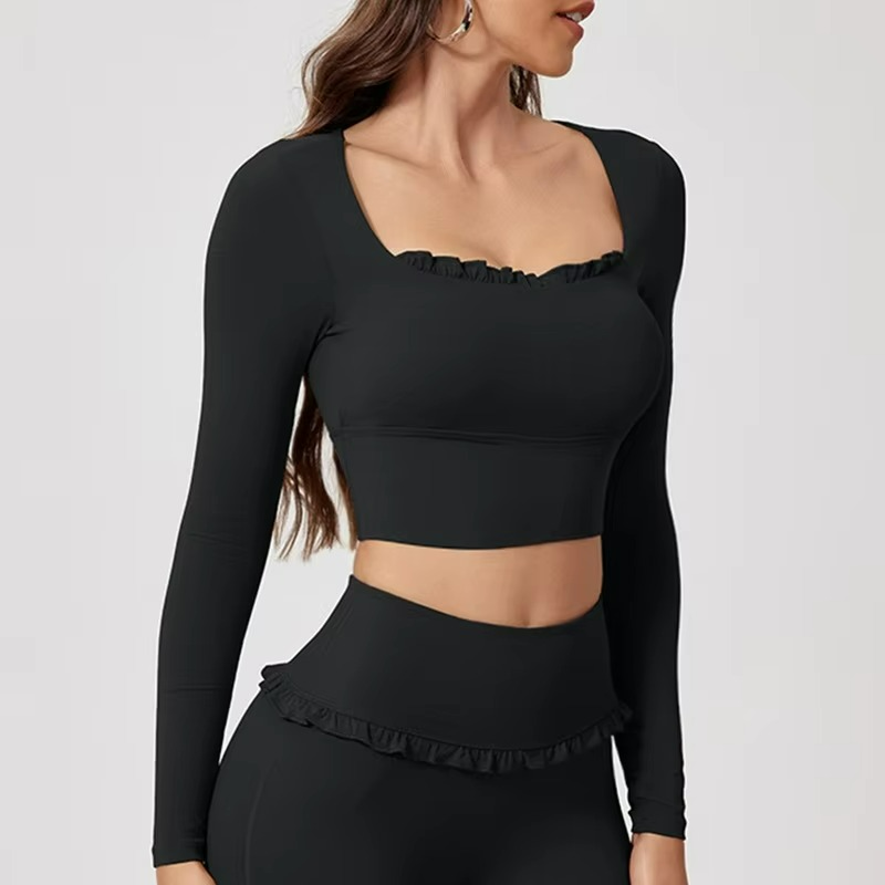 Damen Pilates Set Mit Rüschen-Details
