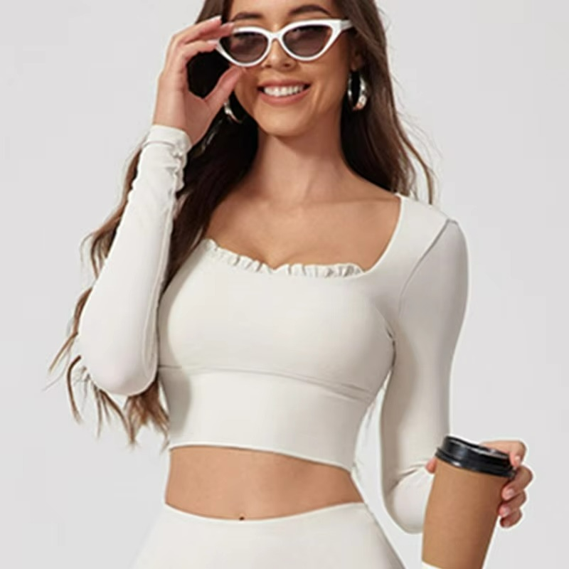 Damen Pilates Set Mit Rüschen-Details