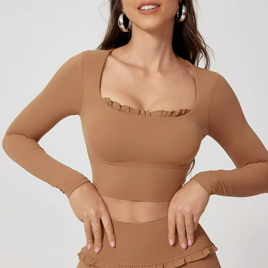 Damen Pilates Set Mit Rüschen-Details