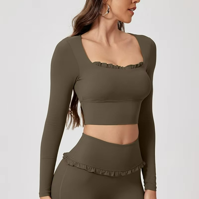 Damen Pilates Set Mit Rüschen-Details