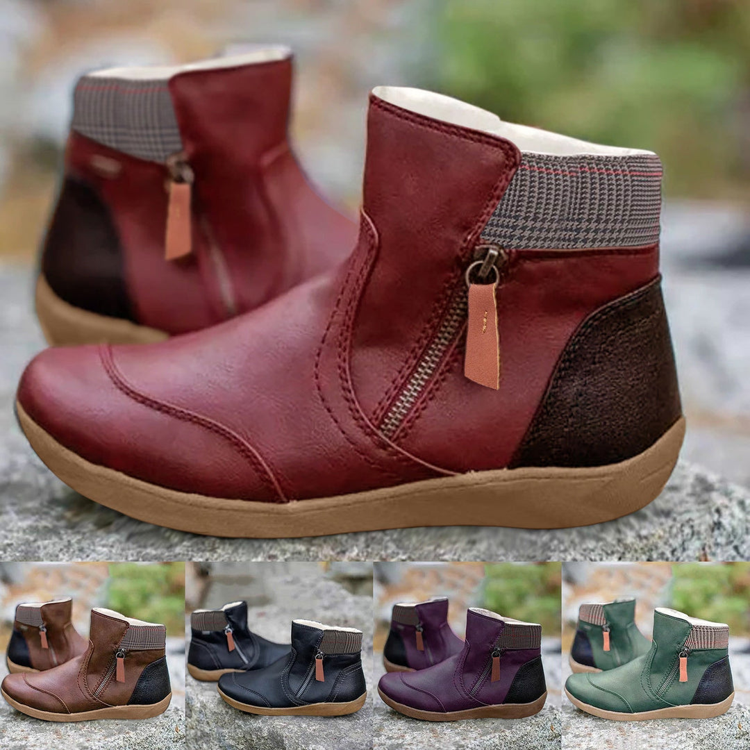 Damen Stiefel Mit Wetterfestem Design Und Reißverschluss