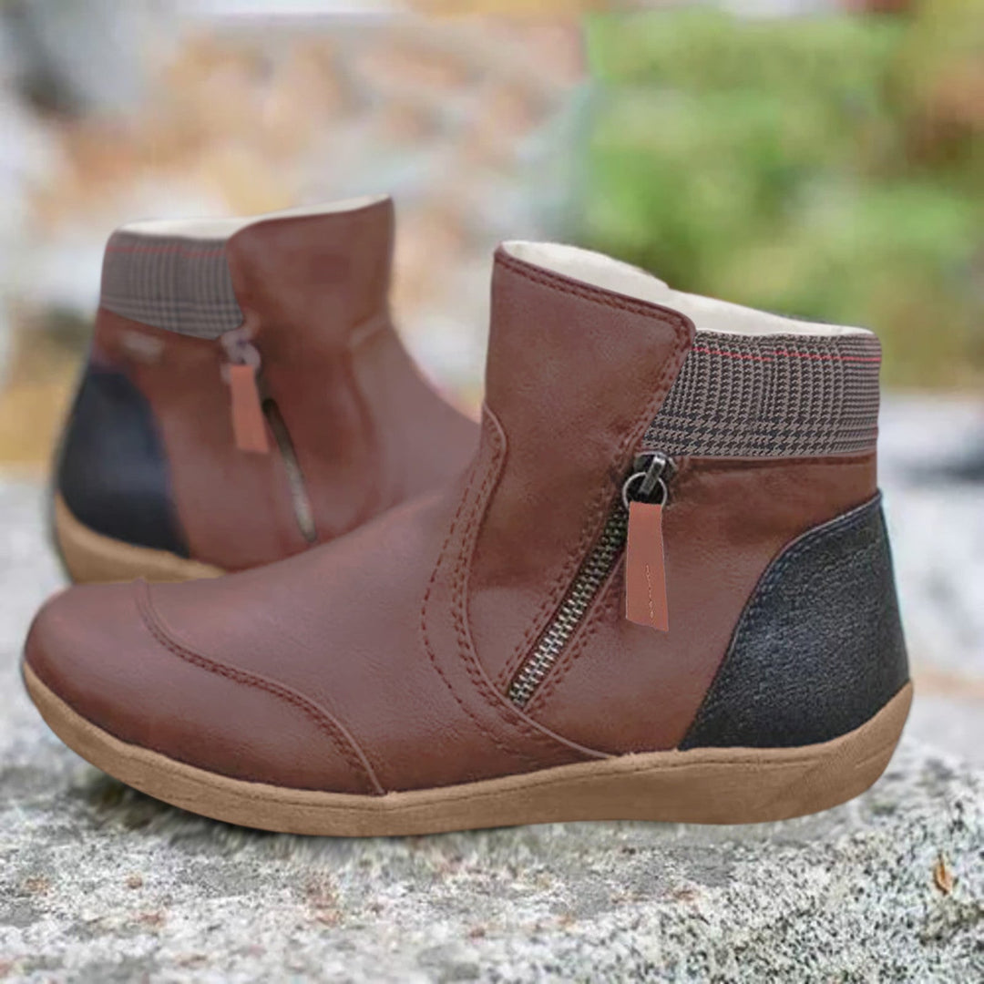 Damen Stiefel Mit Wetterfestem Design Und Reißverschluss