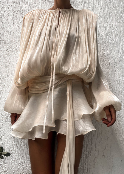 Champagner Satin Slip Kleid