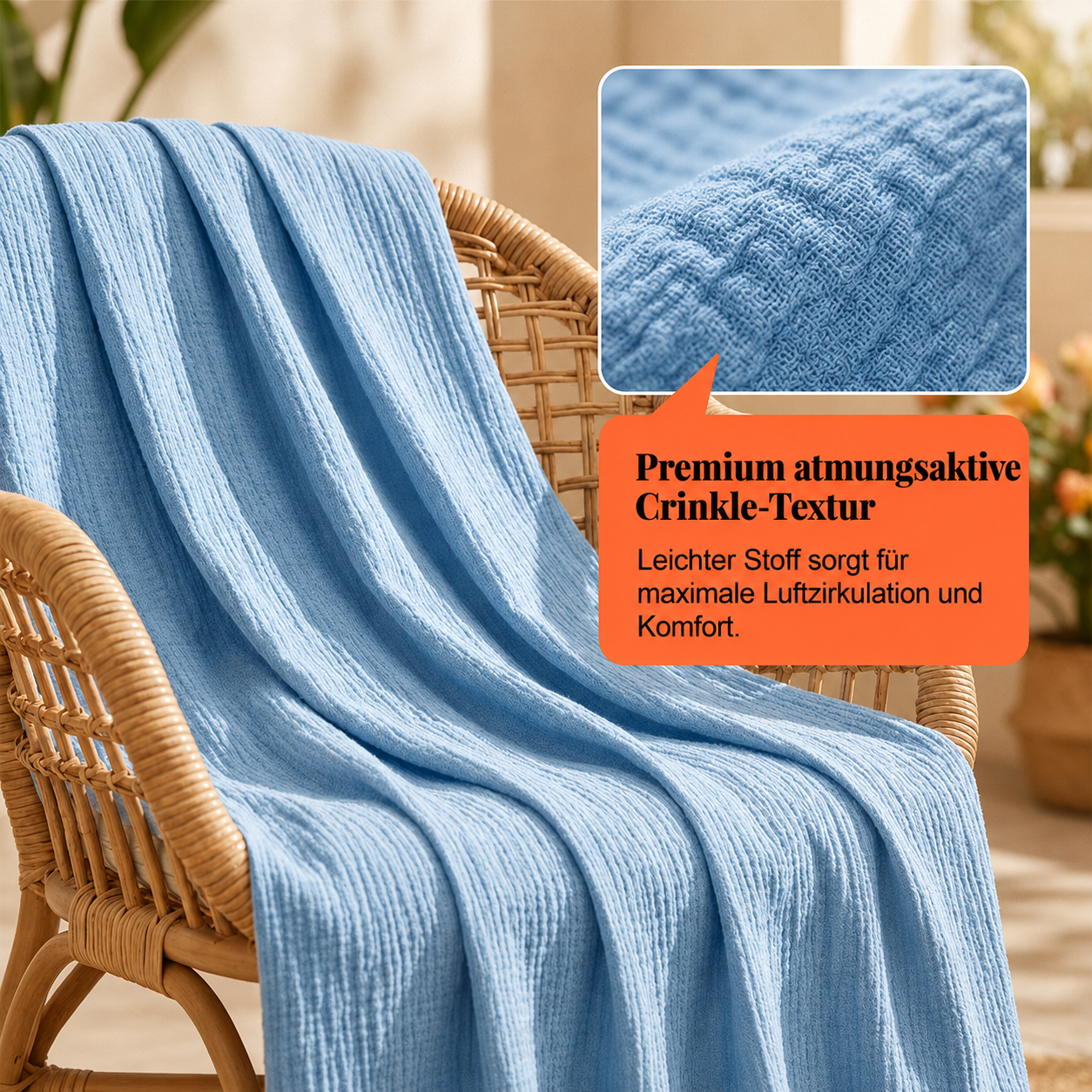 Leichtes Crinkle-Zweiteiler-Set mit Knopfleiste