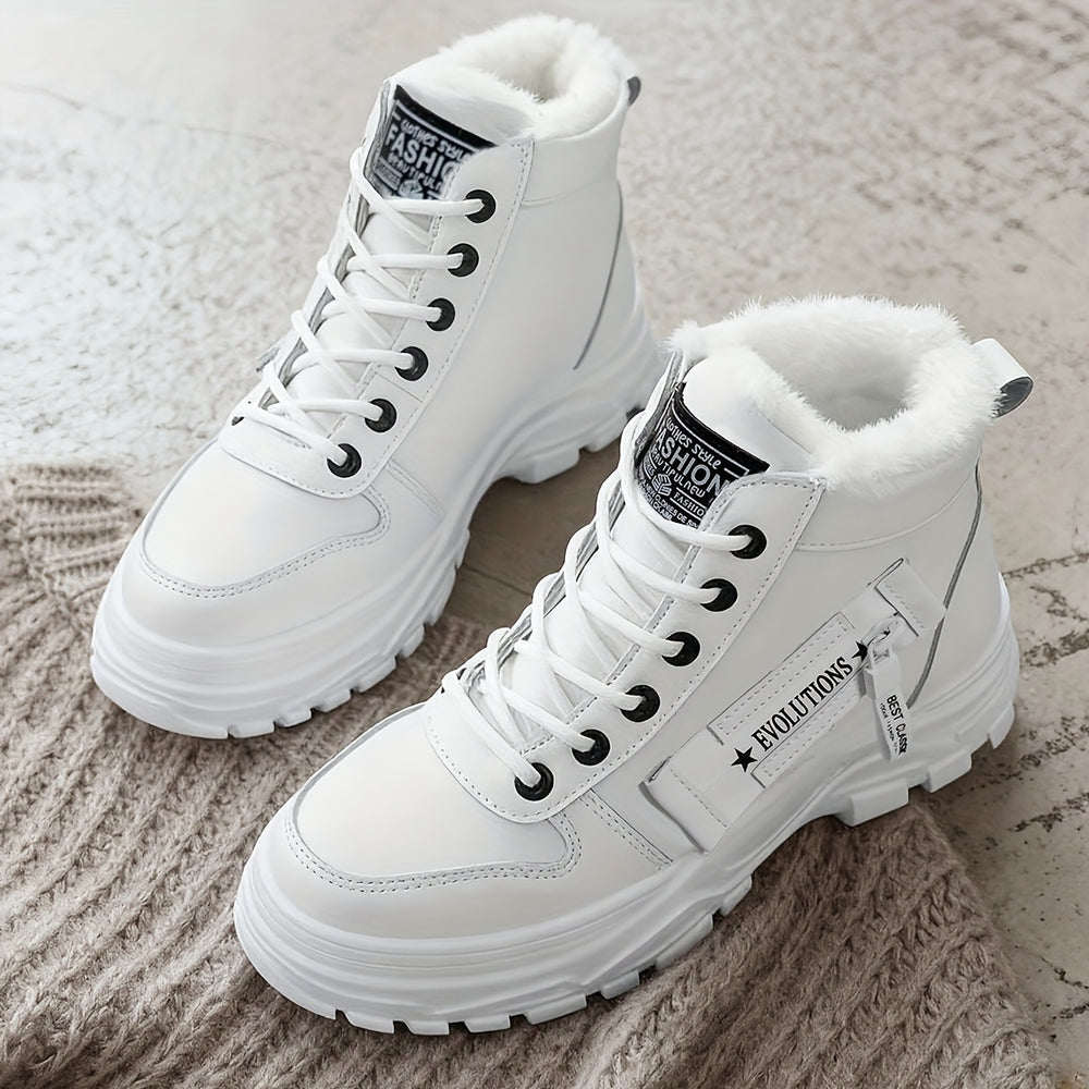 Gefütterte High-Top Winterstiefel mit Profilsohle für Damen