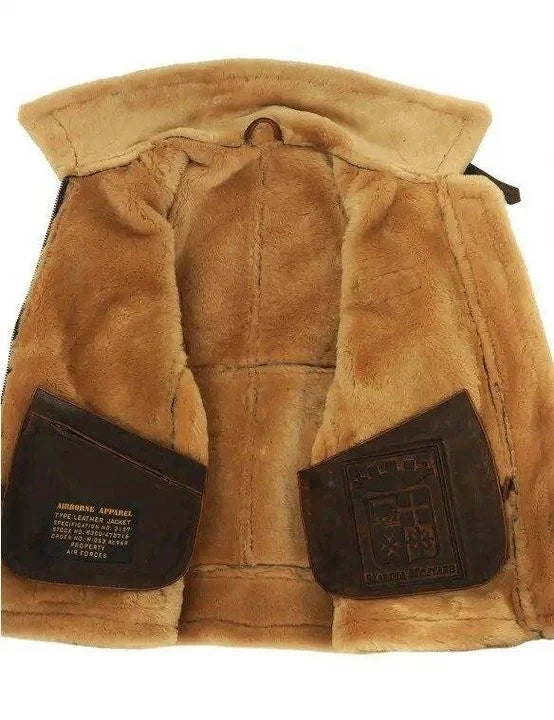 Herren Pilotenjacke Mit Pelzkragen Und Modernem Design