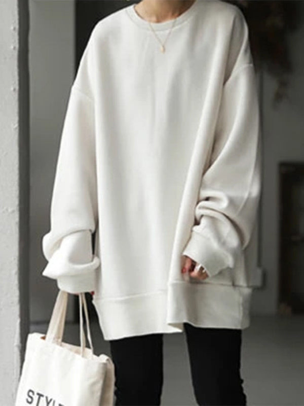Damen Sweatshirt Mit Rundhalsausschnitt Und Lockerer Passform
