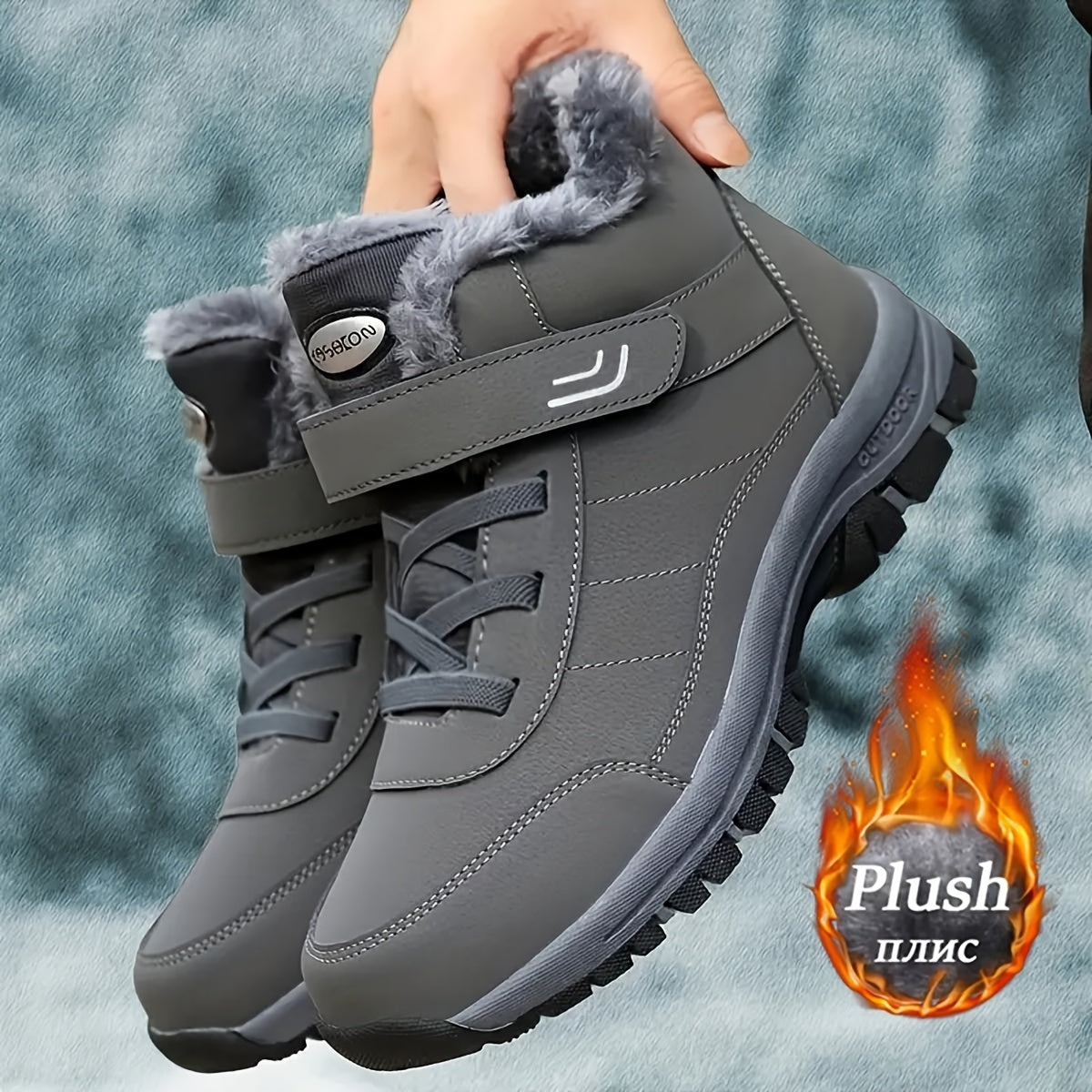 Gefütterte Outdoor Winterstiefel mit Klettverschluss für Damen
