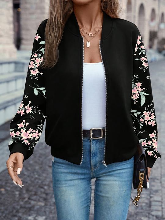 Elegante Langarmjacke mit Baseballkragen für Damen