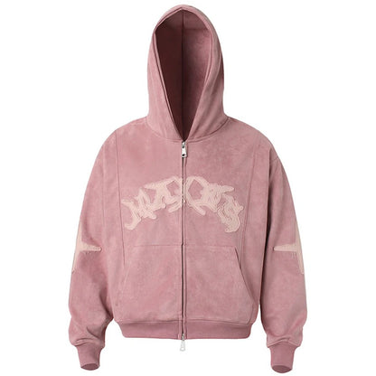 Damen Kapuzenjacke In Vintage Optik Mit Reißverschluss