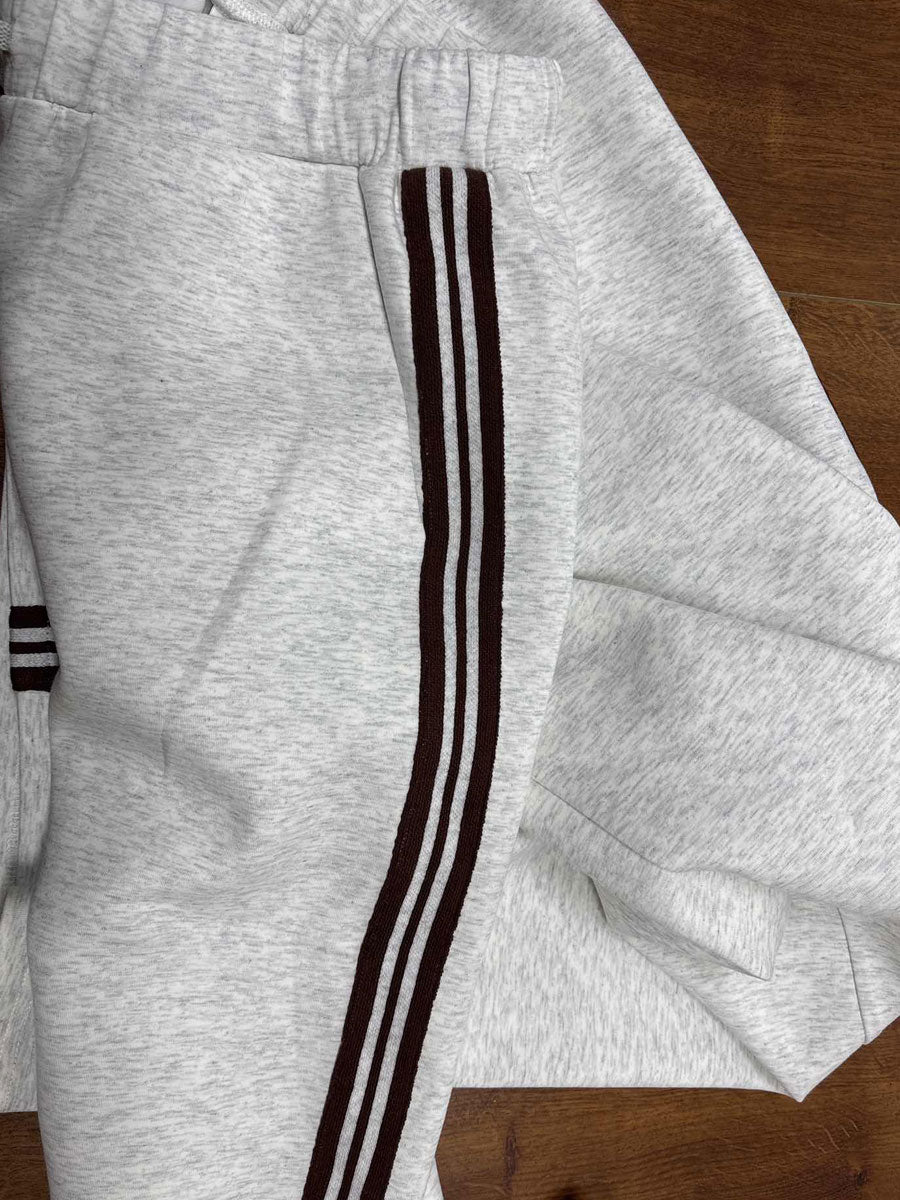 Sweatshirt mit halbem Reißverschluss und weite Hose Lounge-Set