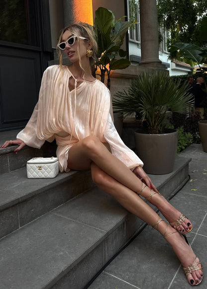 Champagner Satin Slip Kleid