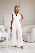 Ärmelloser eleganter Jumpsuit aus luxuriösem Stoff