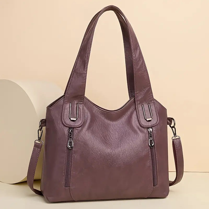 Praktische Schultertasche mit Reißverschlüssen für Damen