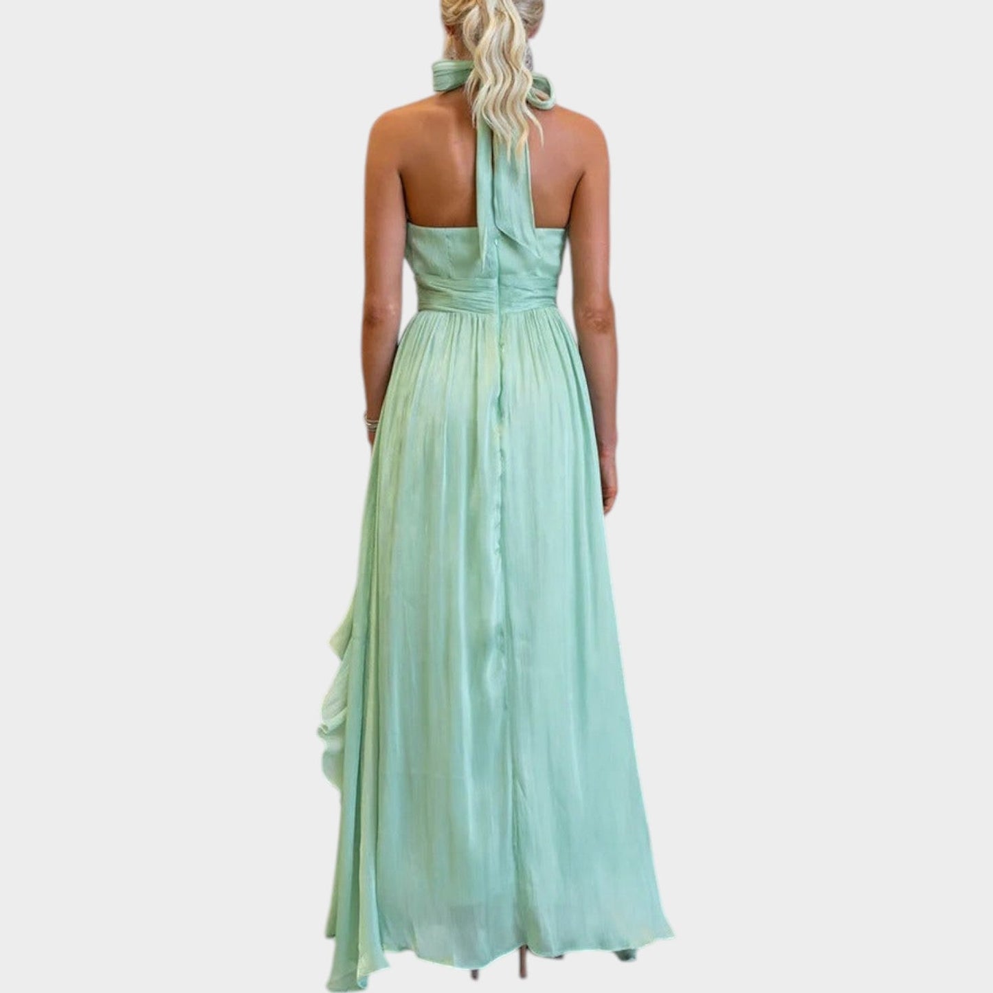 Elegantes Maxikleid mit Rüschen und Neckholder-Ausschnitt für Damen