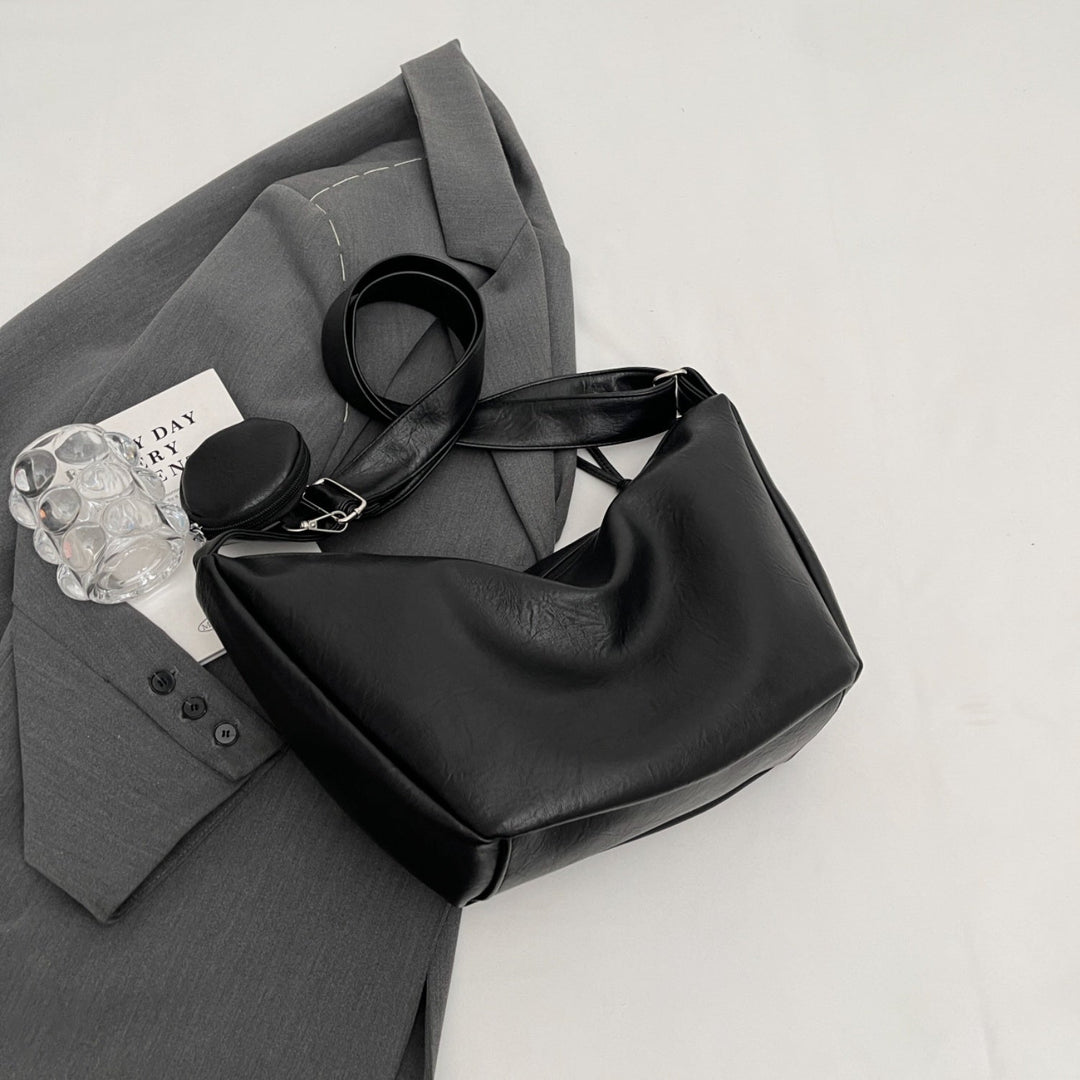 Trendige runde Schultertasche mit Minibörse für Damen