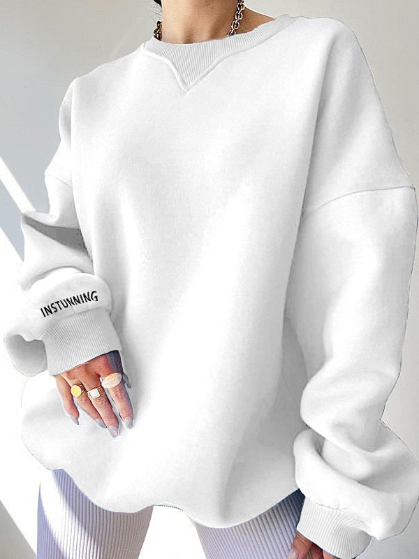Damen Sweatshirt Mit Rundhalsausschnitt Und Lockerem Schnitt