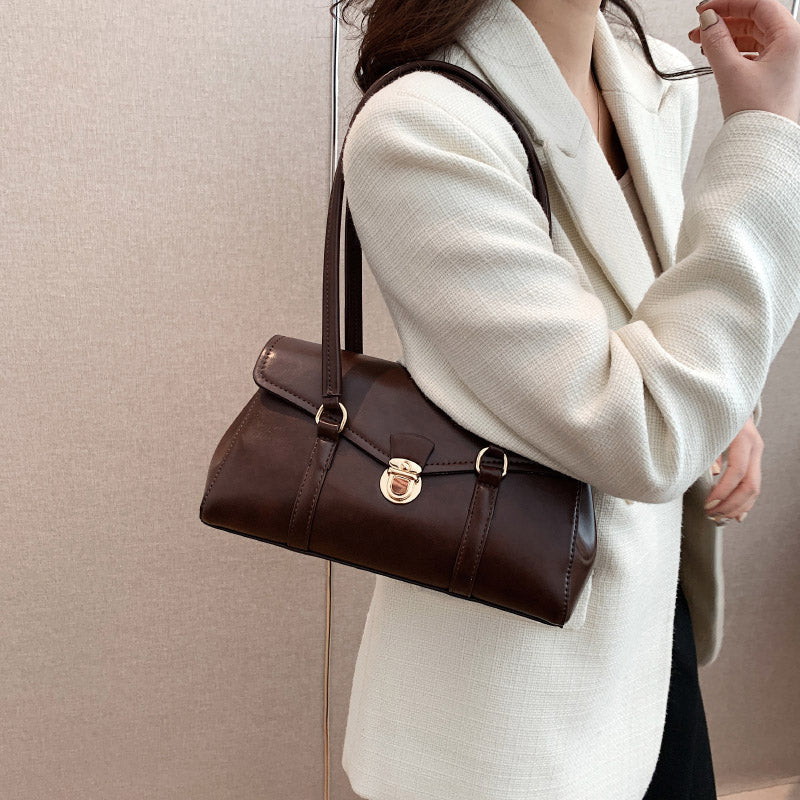 Vegane Leder Vintage Schultertasche