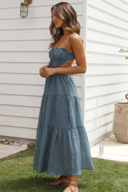 Midi-Kleid für Damen aus Chiffon-Baumwollmischung