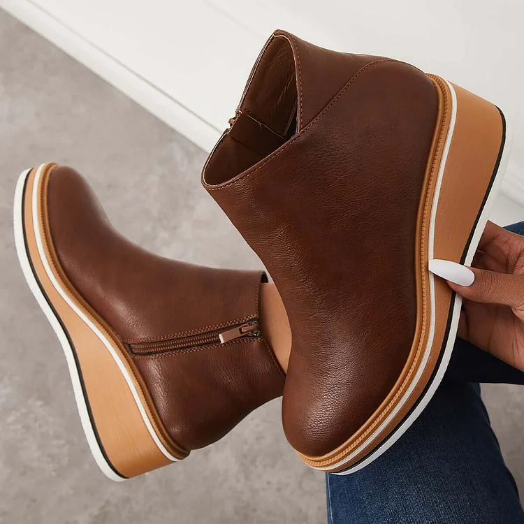 Damen Stiefel Mit Seitlichem Reißverschluss Und Klassischem Design