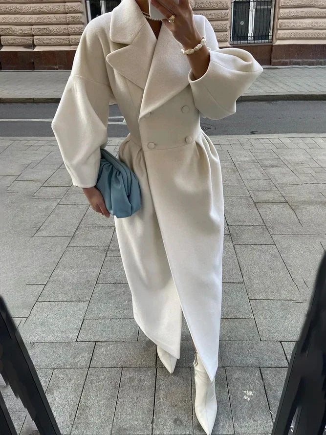 Damen Langer Wintermantel Mit Klassischem Design