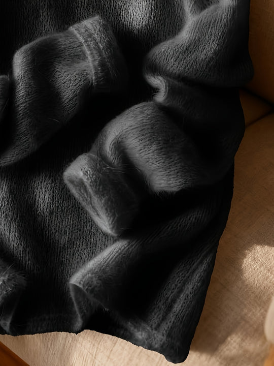 Rollkragenpullover in einfarbigem Design für Damen