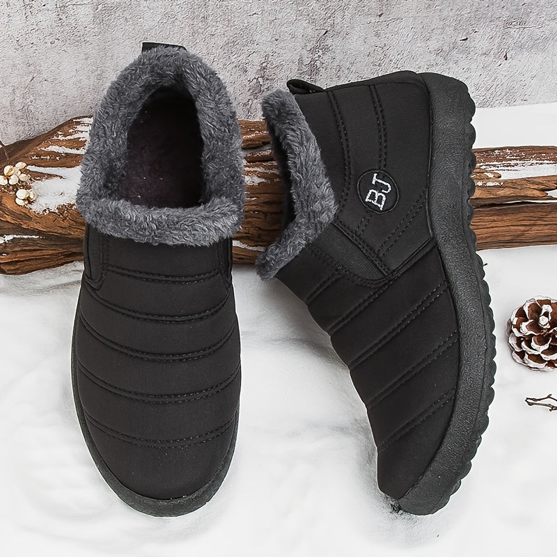 Gefütterte Slip-On Schneestiefel mit Profilsohle für Damen