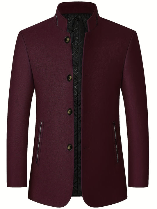 Einreihige Stehkragenjacke mit Knöpfen für Herren