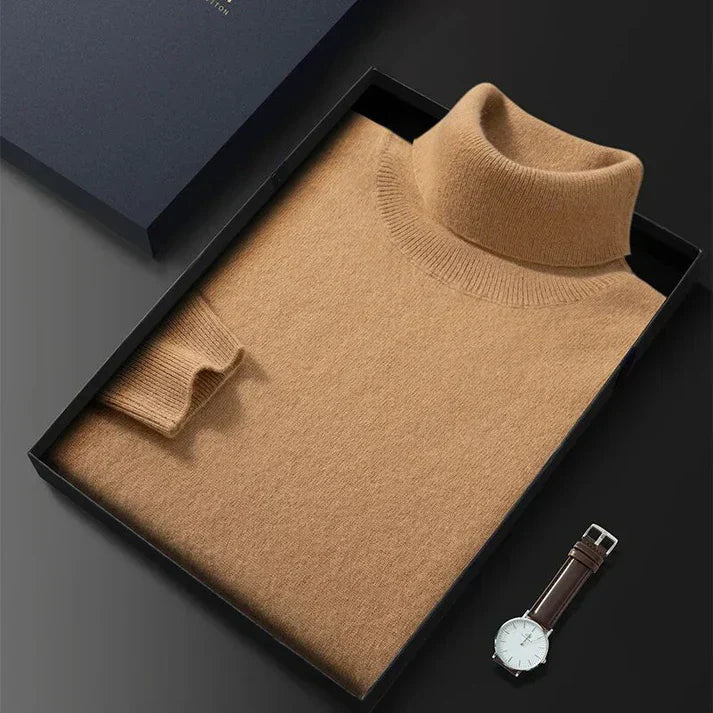 Herren Kaschmir Rollkragenpullover Mit Klassischem Design