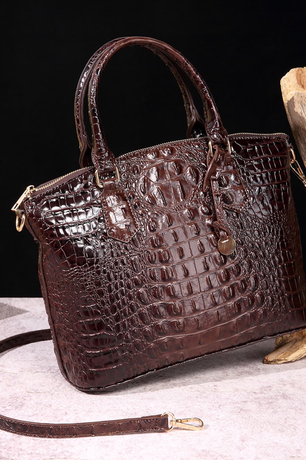 Elegante Kroko-Optik Handtasche für Damen