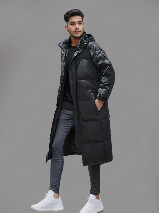 Herren Puffermantel Mit Kapuze Und Klassischem Design