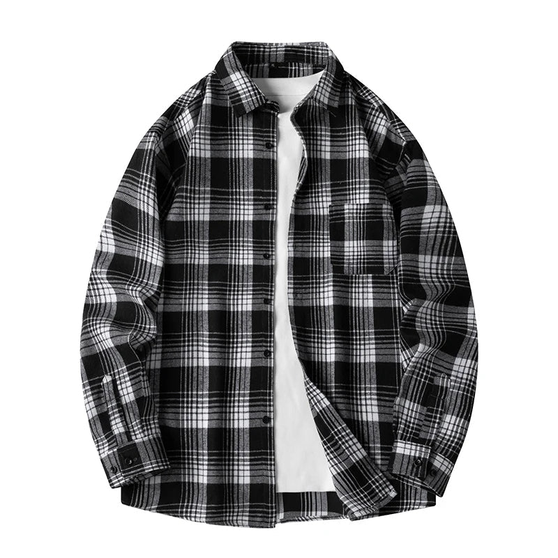 Herren Flanellhemd Mit Kariertem Muster