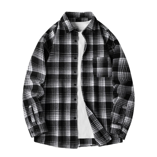 Herren Flanellhemd Mit Kariertem Muster
