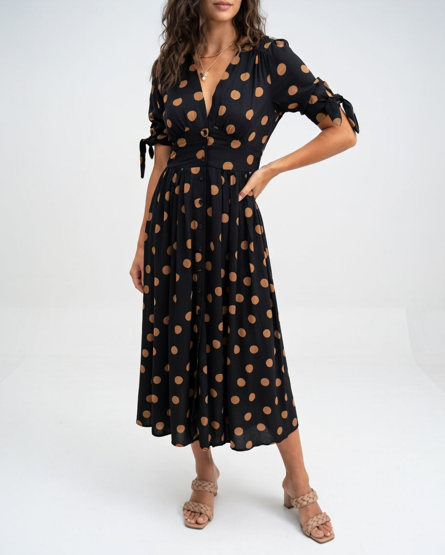 Elegantes Midikleid mit Polka Dots für Damen