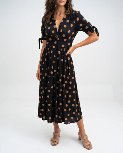 Elegantes Midikleid mit Polka Dots für Damen