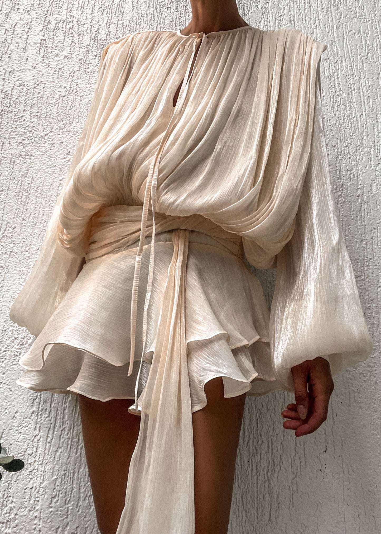 Champagner Satin Slip Kleid