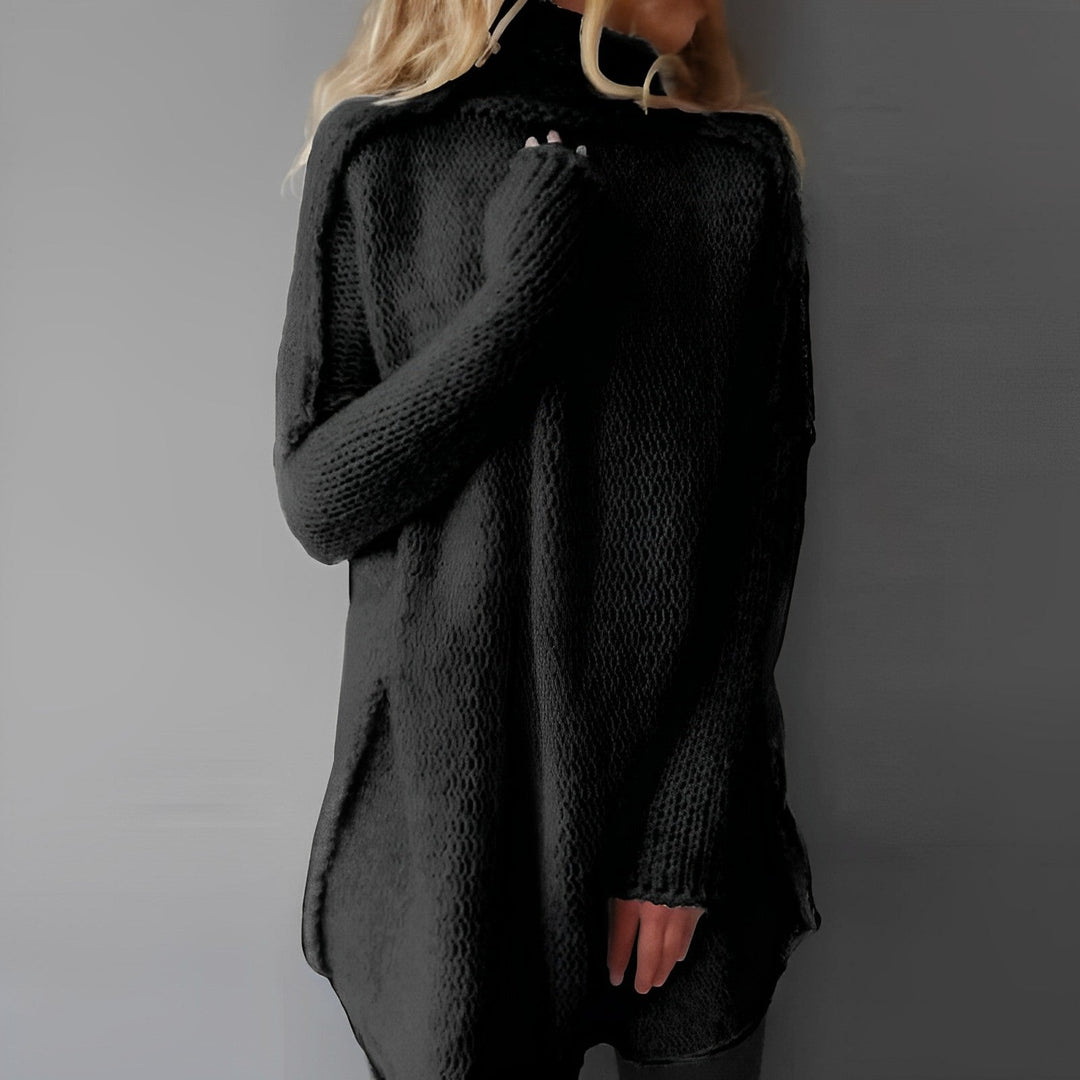 Damen Rollkragenpullover Mit Lockerem Strickdesign