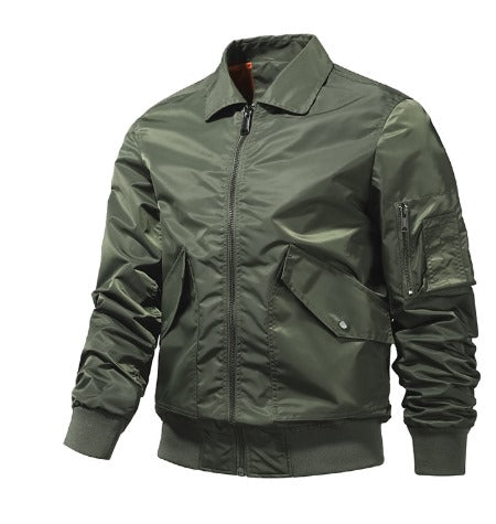 Herren Sommerjacke Mit Rippkragen Und Reißverschluss