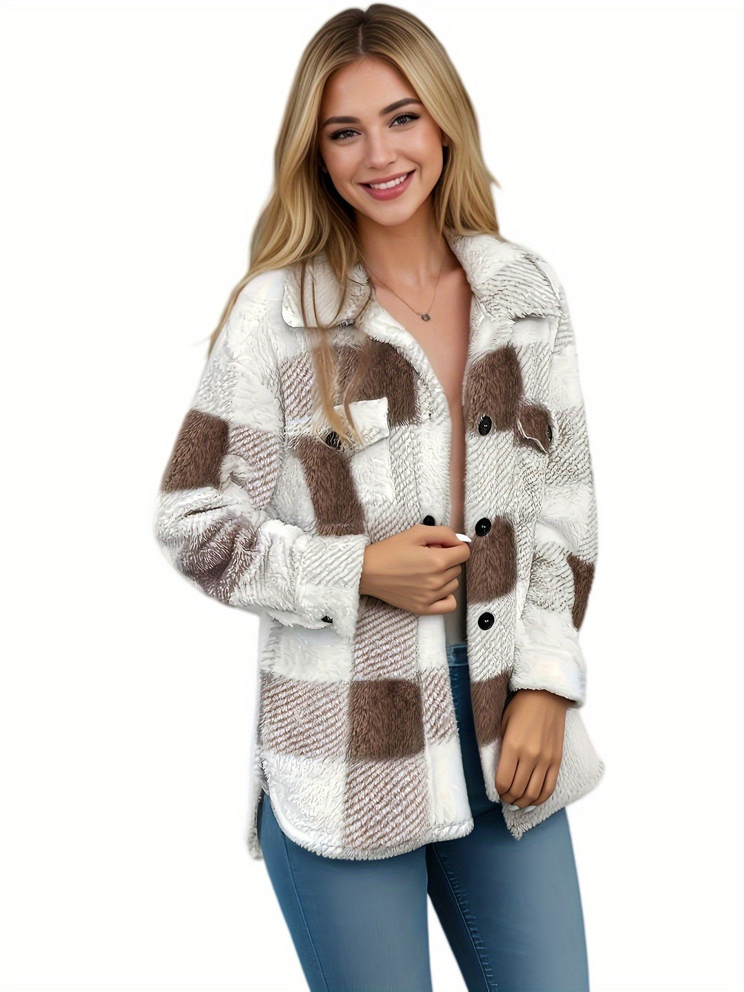 Stylische karierte Jacke für Damen