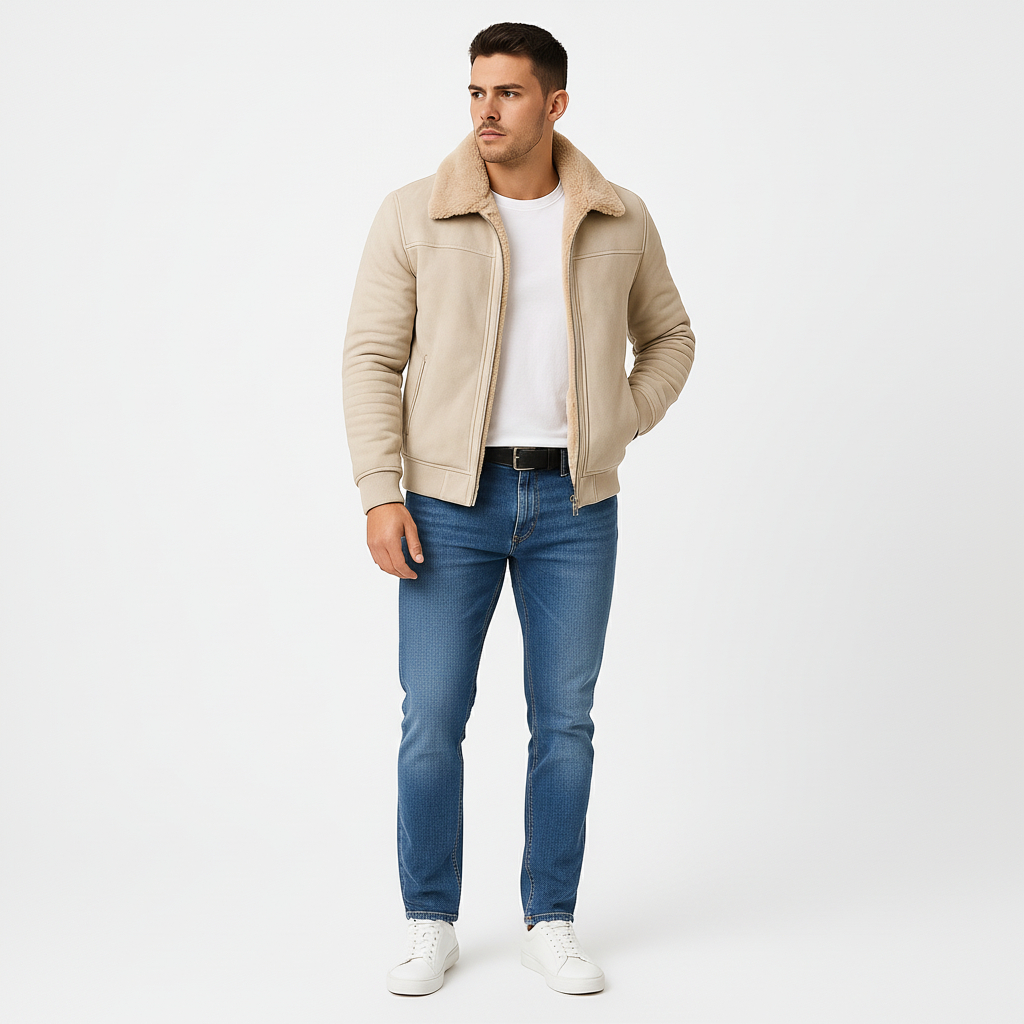 Winterjacke mit Reißverschluss und Stehkragen für Herren